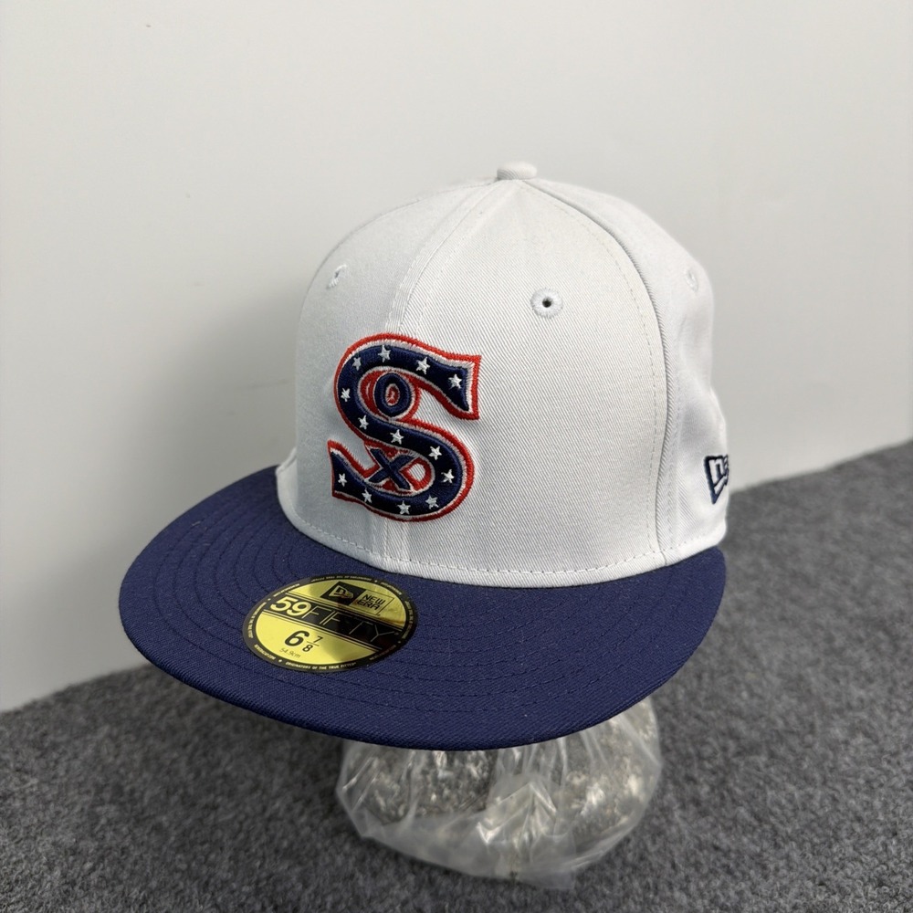 NEW Mens New Era White Sox White 6 7/8 Fitted 59FIFTY Authentic Cap Hat NWT